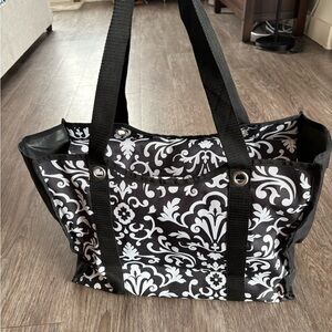 Thirty-One Black and White Patterned Tote